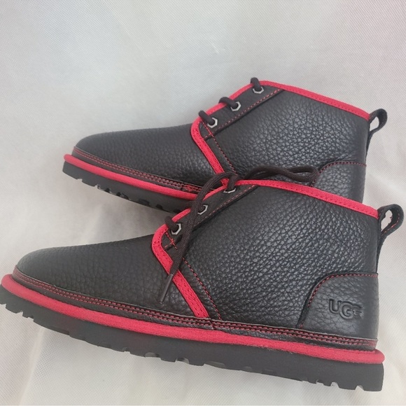 🥷🏿🥷🏿🥷🏿UGG Men’s Neumel Leather Shearling Low Chukka Ankle Boots - Picture 2 of 7